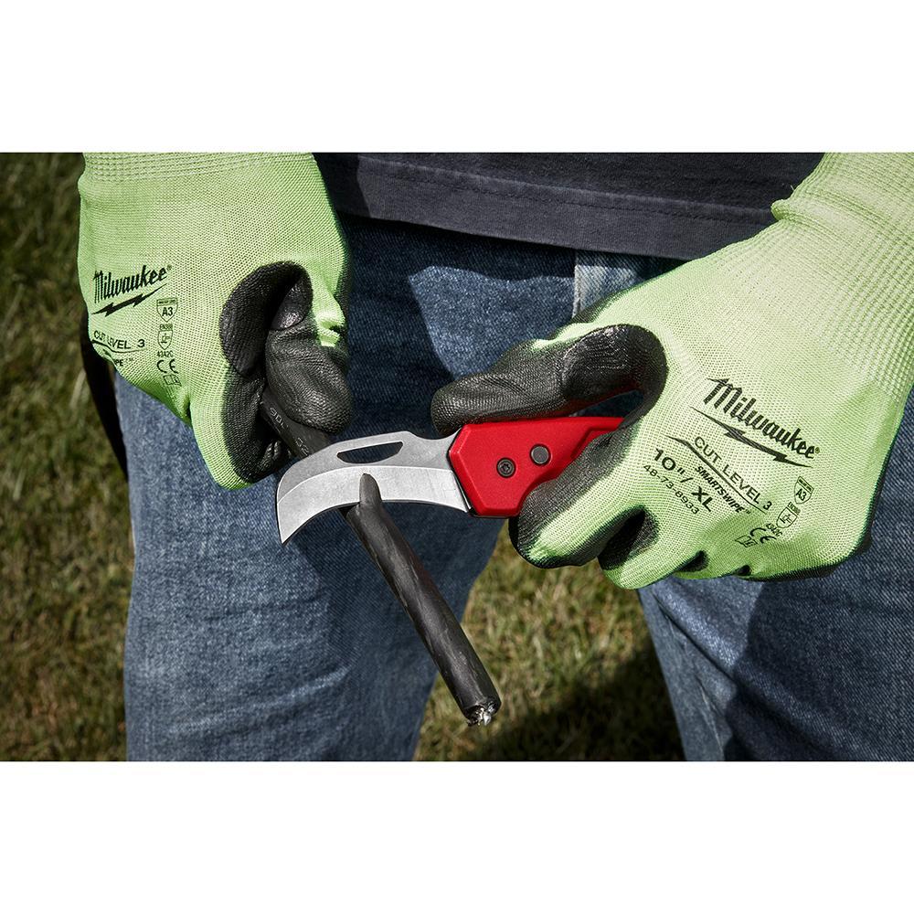 Milwaukee&reg; Fastback&trade; 48-22-1525 Lockable Folding Pocket Knife, Stainless Steel Hawkbill Blade, 2.45 in L Blade
