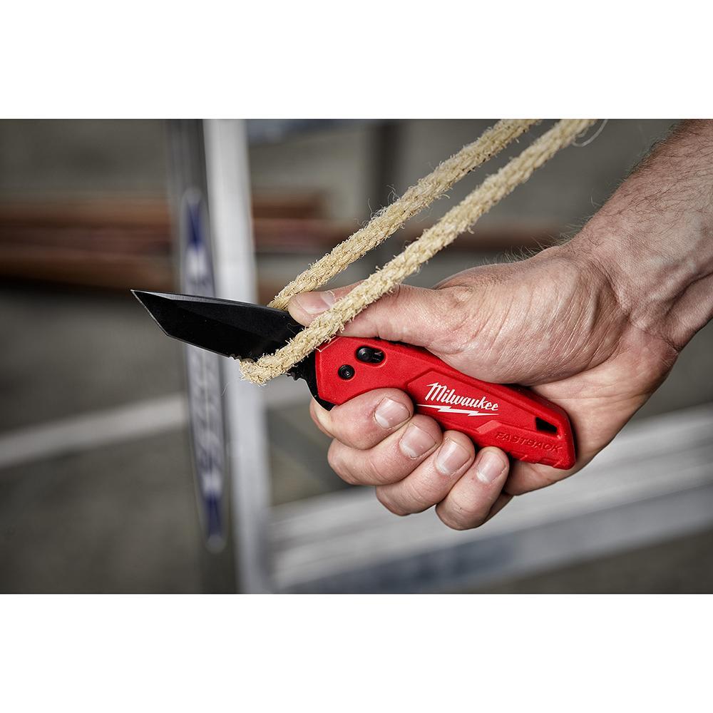 Milwaukee&reg; FASTBACK&trade; 48-22-1530 Spring Assisted Folding Knife, Stainless Steel Tanto Blade, Serrated Edge, Slide-Lock Opening