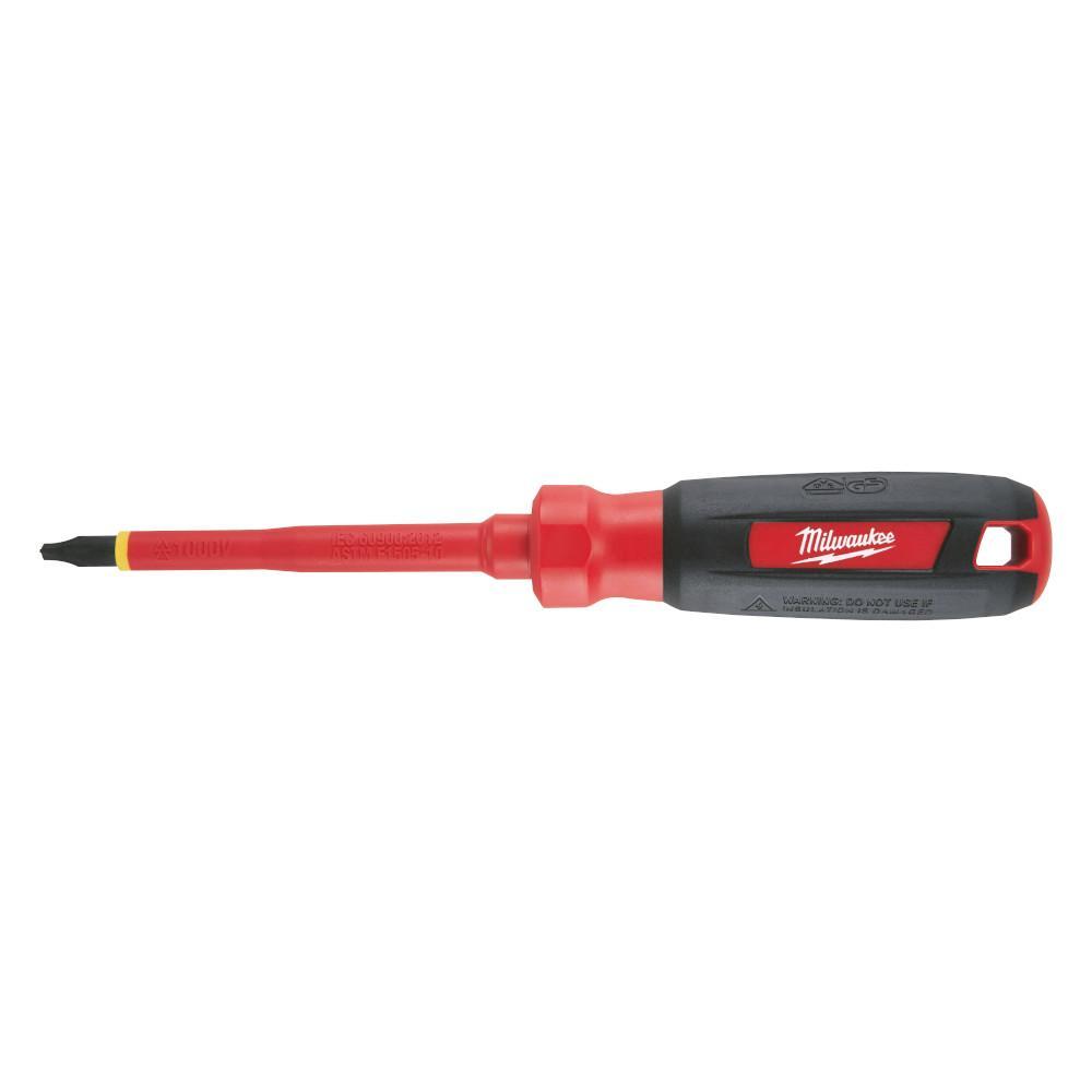 Milwaukee&reg; 48-22-2242 Screwdriver, #2 ECX&reg; Point, Steel Shank, Plastic/Rubber Handle, ASTM F1505-10