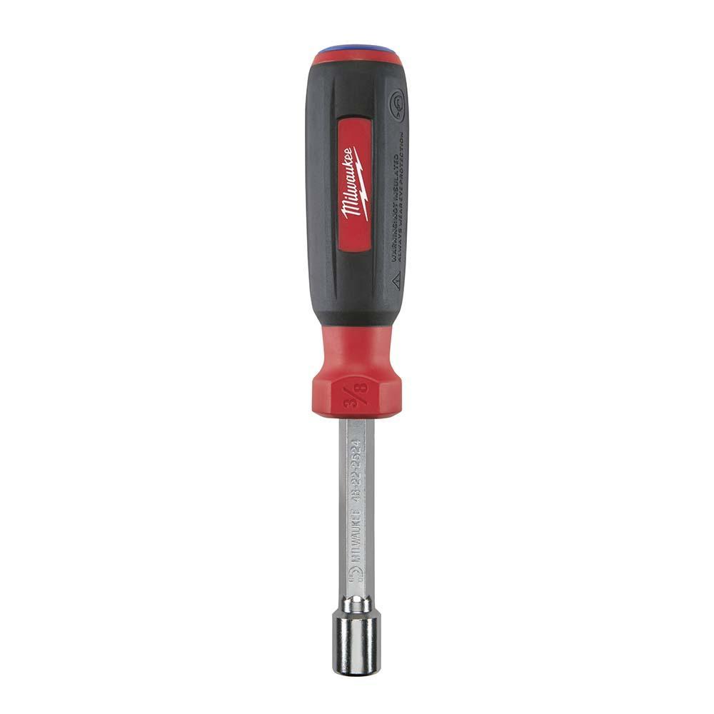 Milwaukee&reg; HollowCore&trade; 48-22-2524 Magnetic Nut Driver, 3/8 in, Hex Shank, Black/Red, Polished Chrome