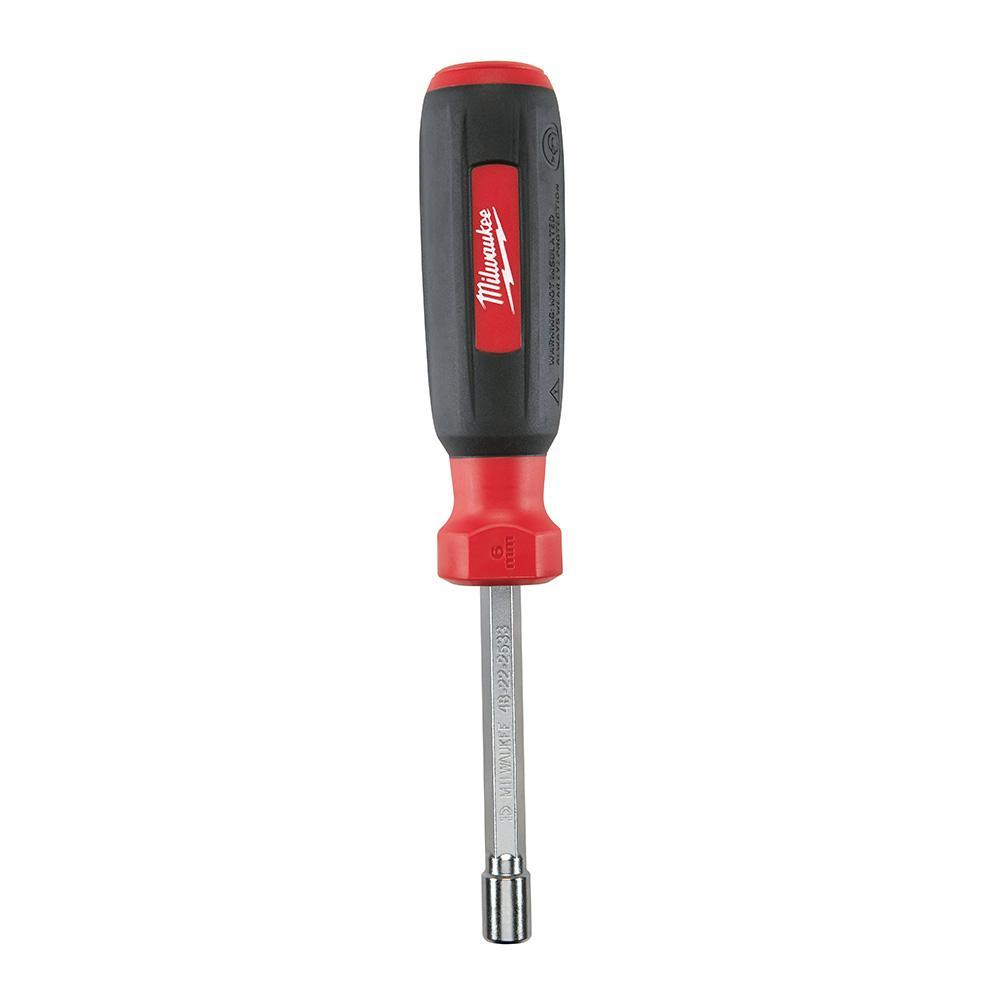 Milwaukee&reg; HollowCore&trade; 48-22-2533 Magnetic Nut Driver, 6 mm, Hex Shank, Cushion Grip Handle, Polished Chrome