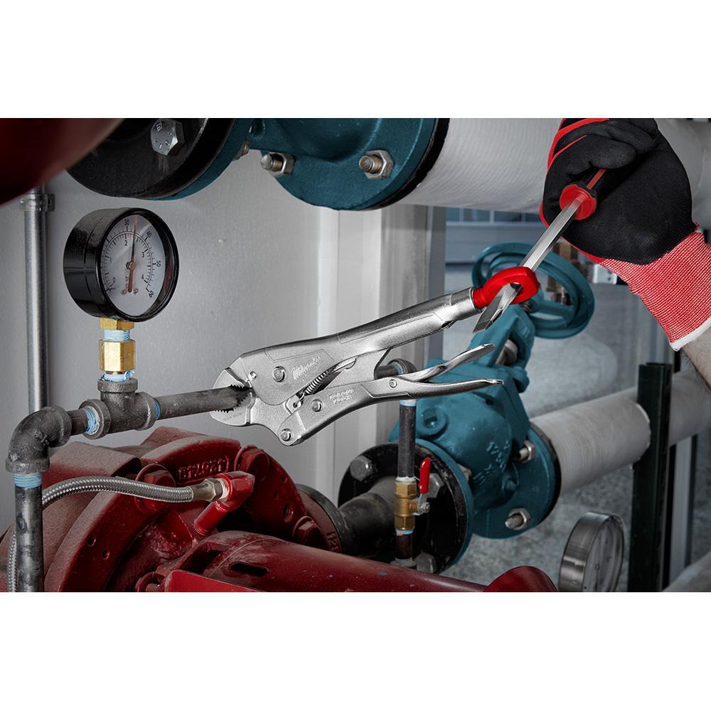 Milwaukee&reg; TORQUE LOCK&trade; 48-22-3420 1-Handed Lever Locking Plier, 2 in Nominal, 1-3/16 in L x 31/64 in W x 31/64 in THK Alloy Steel Curved Jaw, 10 in OAL