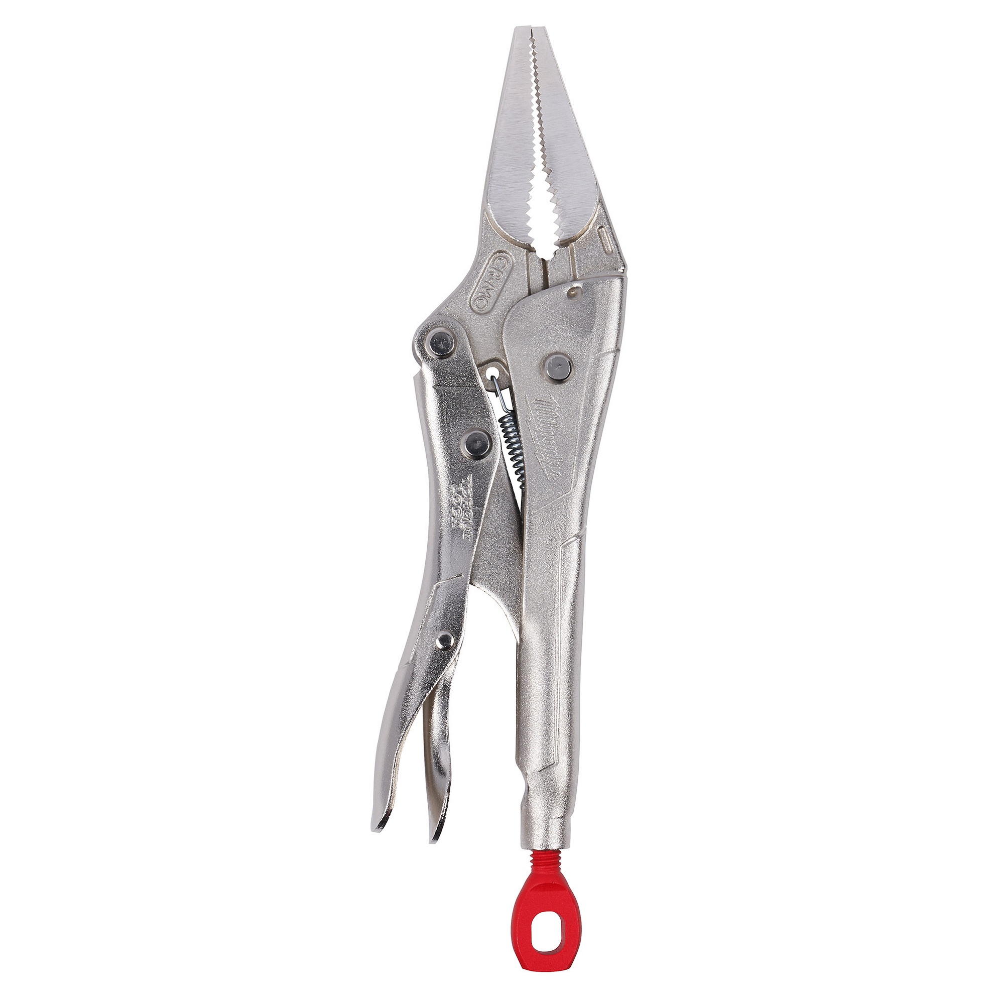 Milwaukee&reg; TORQUE LOCK&trade; 48-22-3506 Locking Plier With Wire Cutter, 2 in Nominal, 1-39/64 in L x 29/64 in W Forged Alloy Steel Long Nose Curved Jaw, 6 in OAL, ASME Specified