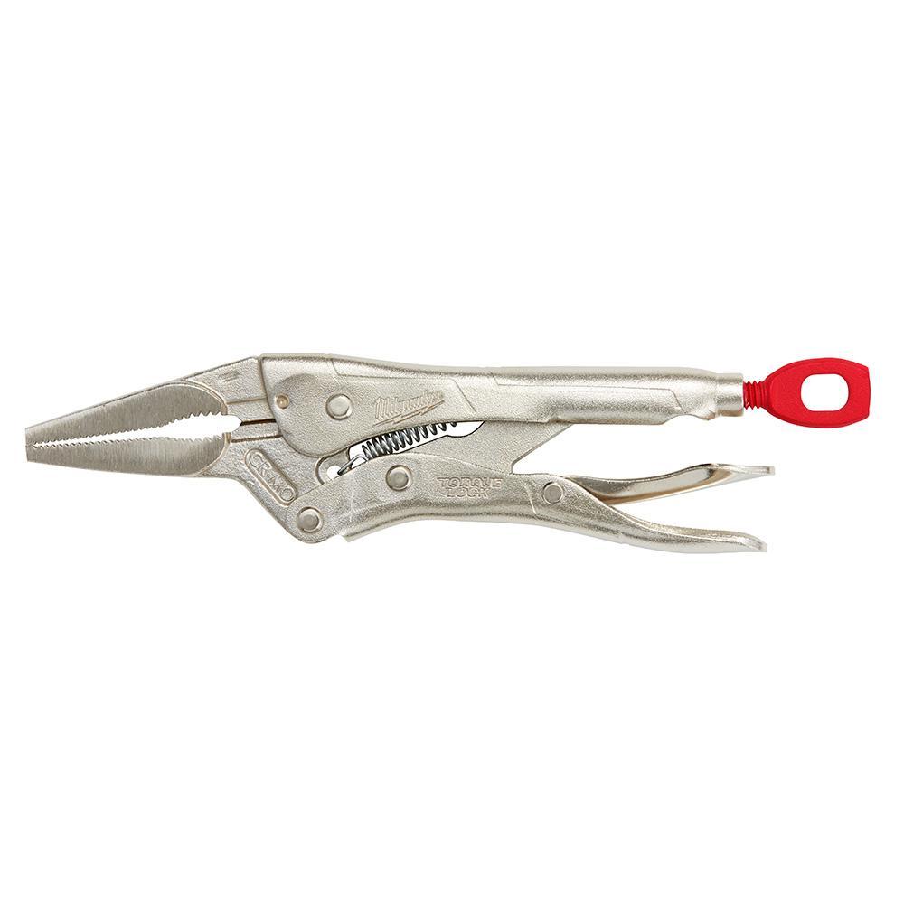 Milwaukee&reg; TORQUE LOCK&trade; 48-22-3506 Locking Plier With Wire Cutter, 2 in Nominal, 1-39/64 in L x 29/64 in W Forged Alloy Steel Long Nose Curved Jaw, 6 in OAL, ASME Specified