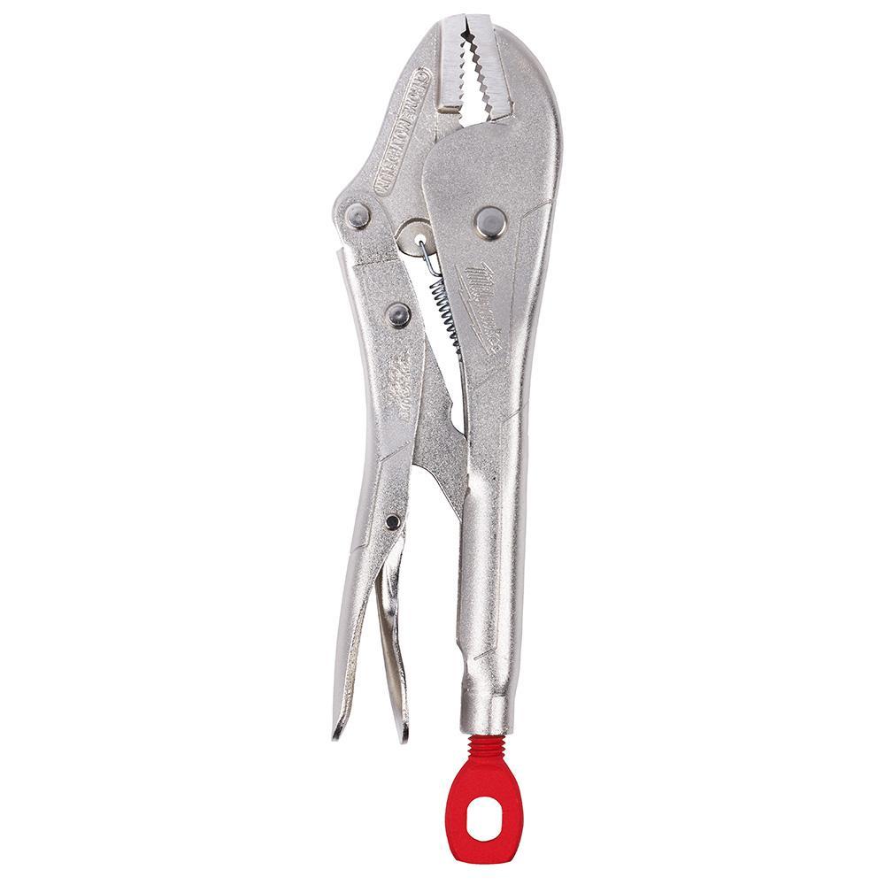 Milwaukee&reg; TORQUE LOCK&trade; 48-22-3406 1-Handed Lever Locking Plier, 2-13/32 in Nominal, 1-45/64 in L x 3/16 in W x 3/16 in THK Alloy Steel Long Nose Curved Jaw, 6 in OAL