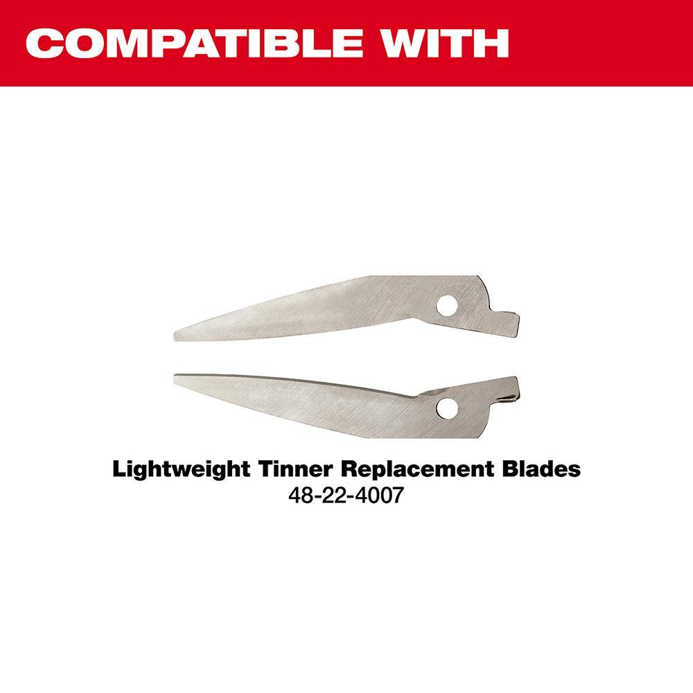 Milwaukee&reg; 48-22-4006 Lightweight Tinner Snip, 24 ga Cold Rolled Steel, 26 ga Stainless Steel Cutting, 3-1/2 in L of Cut, Left/Right/Straight Snip, Steel Blade, Steel Handle