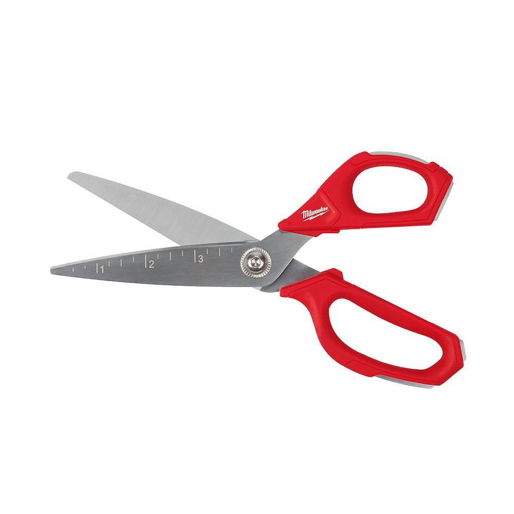 Milwaukee&reg; 48-22-4046 Straight Jobsite Scissor, 9.3 in OAL, Coated Steel Blade, Steel Handle