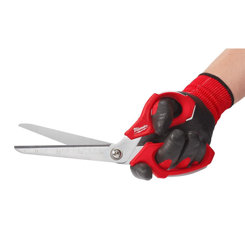 Milwaukee&reg; 48-22-4046 Straight Jobsite Scissor, 9.3 in OAL, Coated Steel Blade, Steel Handle