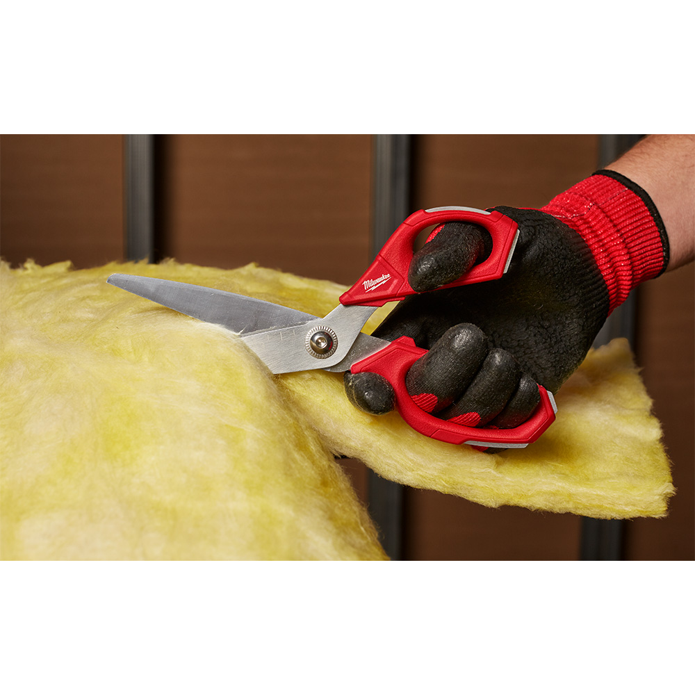 Milwaukee&reg; 48-22-4046 Straight Jobsite Scissor, 9.3 in OAL, Coated Steel Blade, Steel Handle