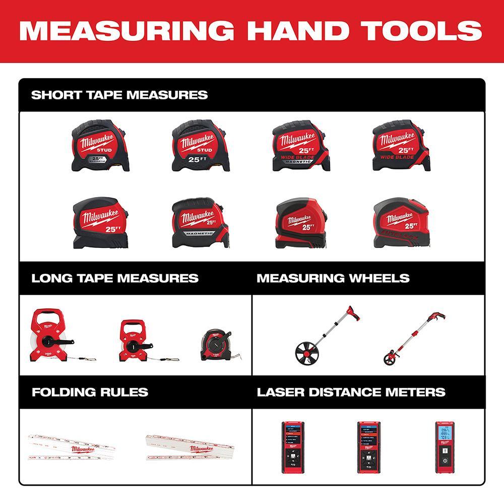 Milwaukee&reg; 48-22-5201 Long Reel Measuring Tape, 100 ft L x 1/2 in W Blade, Steel Blade