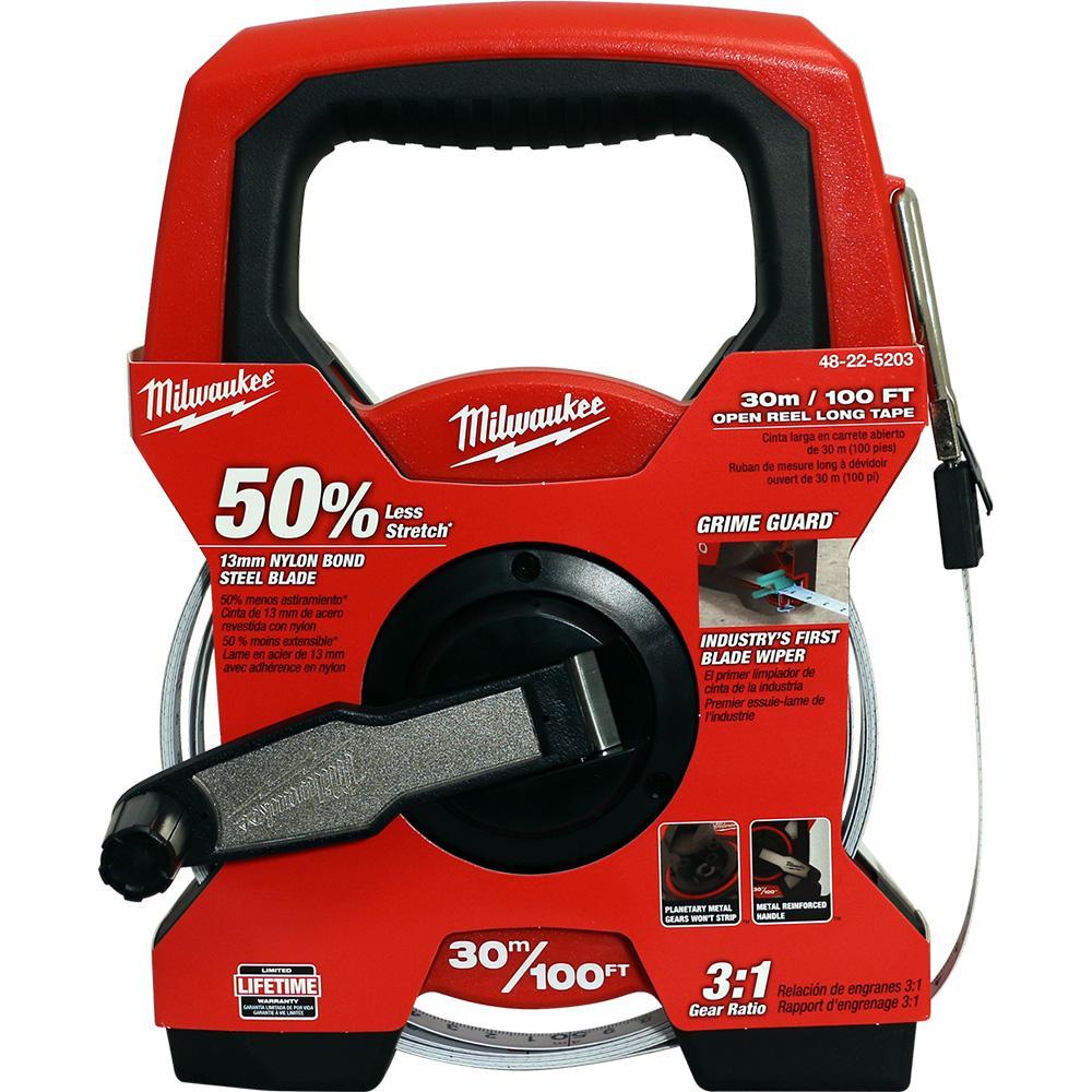 Milwaukee&reg; 48-22-5203 Long Tape, 100 ft L Blade x 1/2 in W Blade, Steel Blade