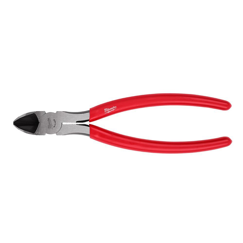 Milwaukee&reg; 48-22-6508 Diagonal Cutting Plier, 3/16 in Nominal, 11/32 in THK Max Wire, 0.9375 in L x 0.41 in W Jaw Steel Jaw, 8 in OAL, Flush Cut