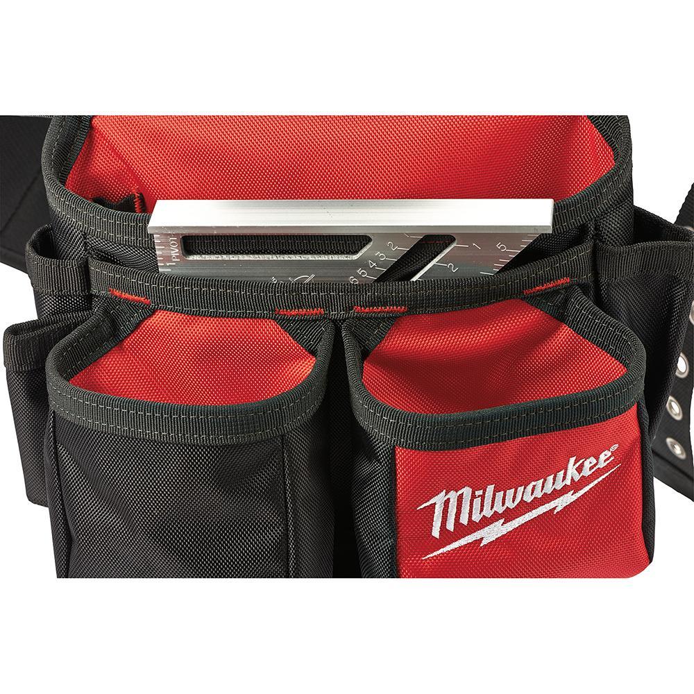 Milwaukee&reg; 48-22-8120 Breathable Contractor Work Belt With Suspension Rig, 24 Pockets, Denier Nylon, Black/Red