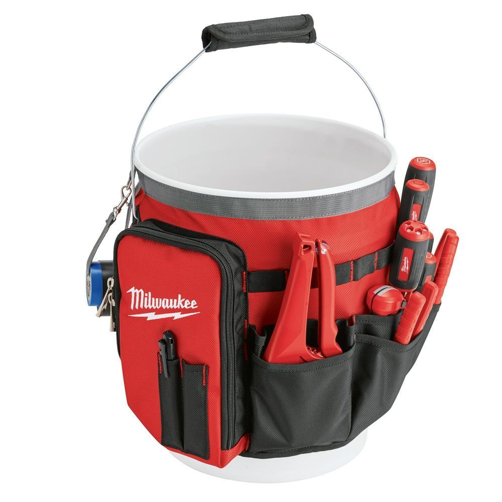 Milwaukee&reg; 48-22-8175 Bucket Organizer Wrap, 13.39 in H x 2.17 in W x 10.04 in D, 34 Pockets, Ballistic Base/Canvas