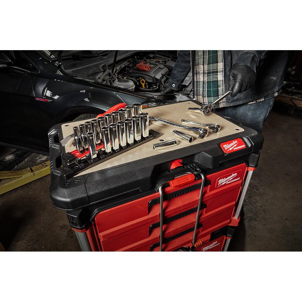 Milwaukee&reg; 48-22-8488 PACKOUT&trade; Customizable Work Top, 50 lb Capacity, Polymer, Black/Tan