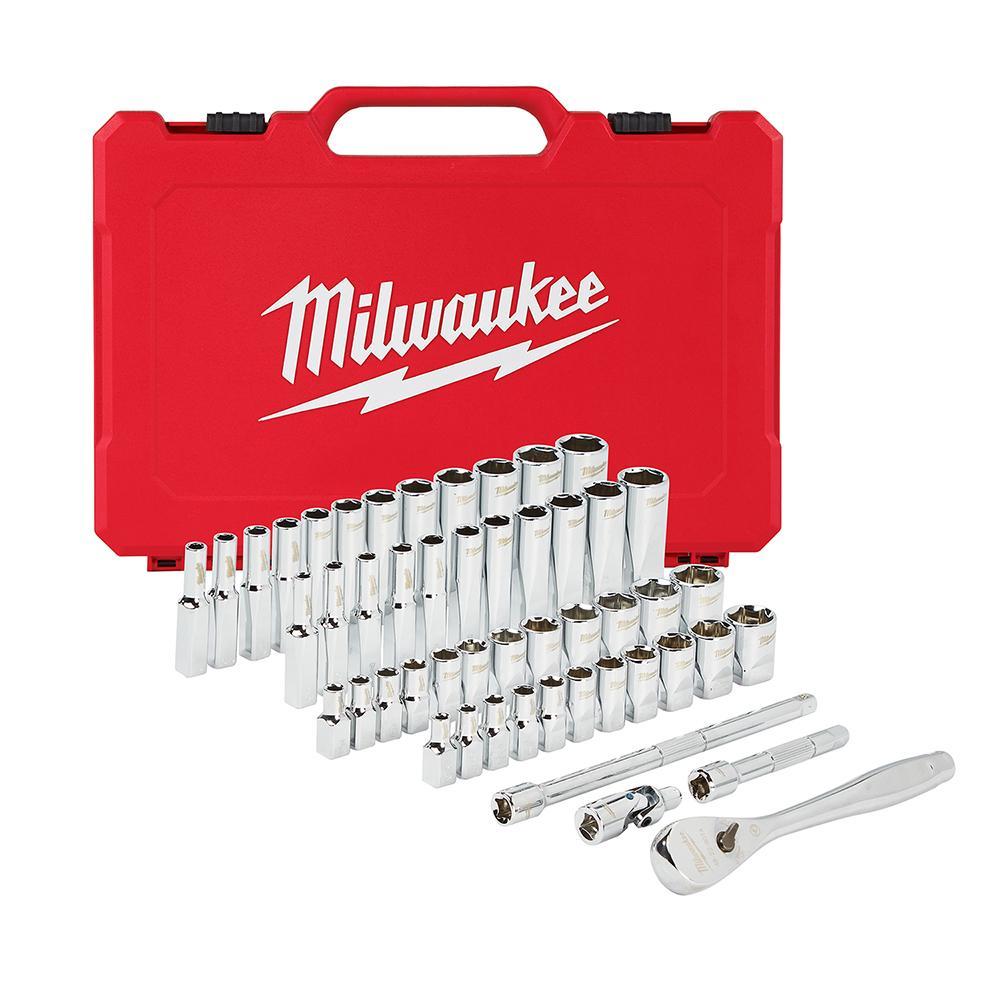 Stanley® STMT74858 Mixed Mechanic's Tool Set, 1/4 in, 3/8 in Drive, 12 Point, 97 Pieces, Chrome Vanadium Steel
