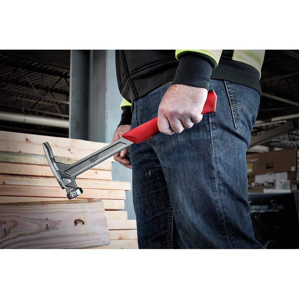 Milwaukee&reg; 48-22-9017 Framing Hammer, 16-1/8 in OAL, Smooth Face, 17 oz Steel Head, Anti-Ring Straight Claw