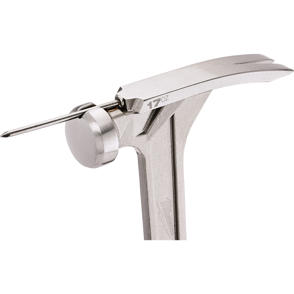 Milwaukee&reg; 48-22-9017 Framing Hammer, 16-1/8 in OAL, Smooth Face, 17 oz Steel Head, Anti-Ring Straight Claw