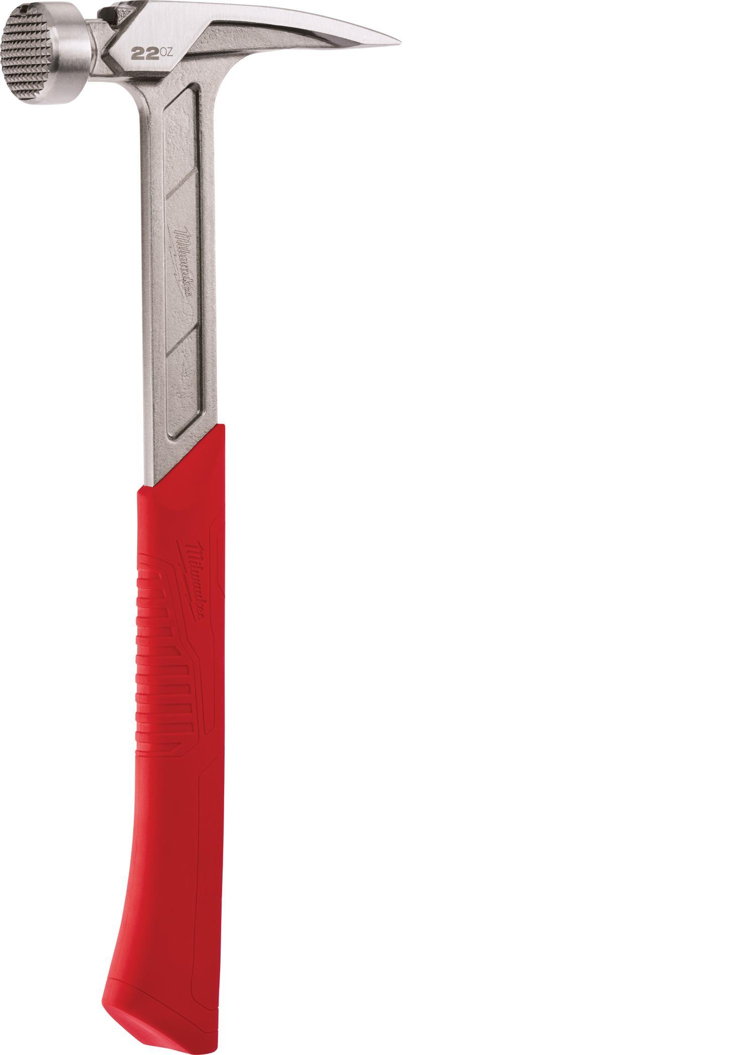 Milwaukee&reg; 48-22-9022 Framing Hammer, 15 in OAL, Milled Face, 22 oz Steel Head, Asymmetrical Anti-Ring Straight Claw