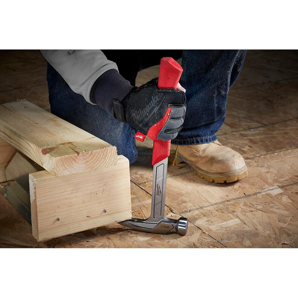 Milwaukee&reg; 48-22-9022 Framing Hammer, 15 in OAL, Milled Face, 22 oz Steel Head, Asymmetrical Anti-Ring Straight Claw