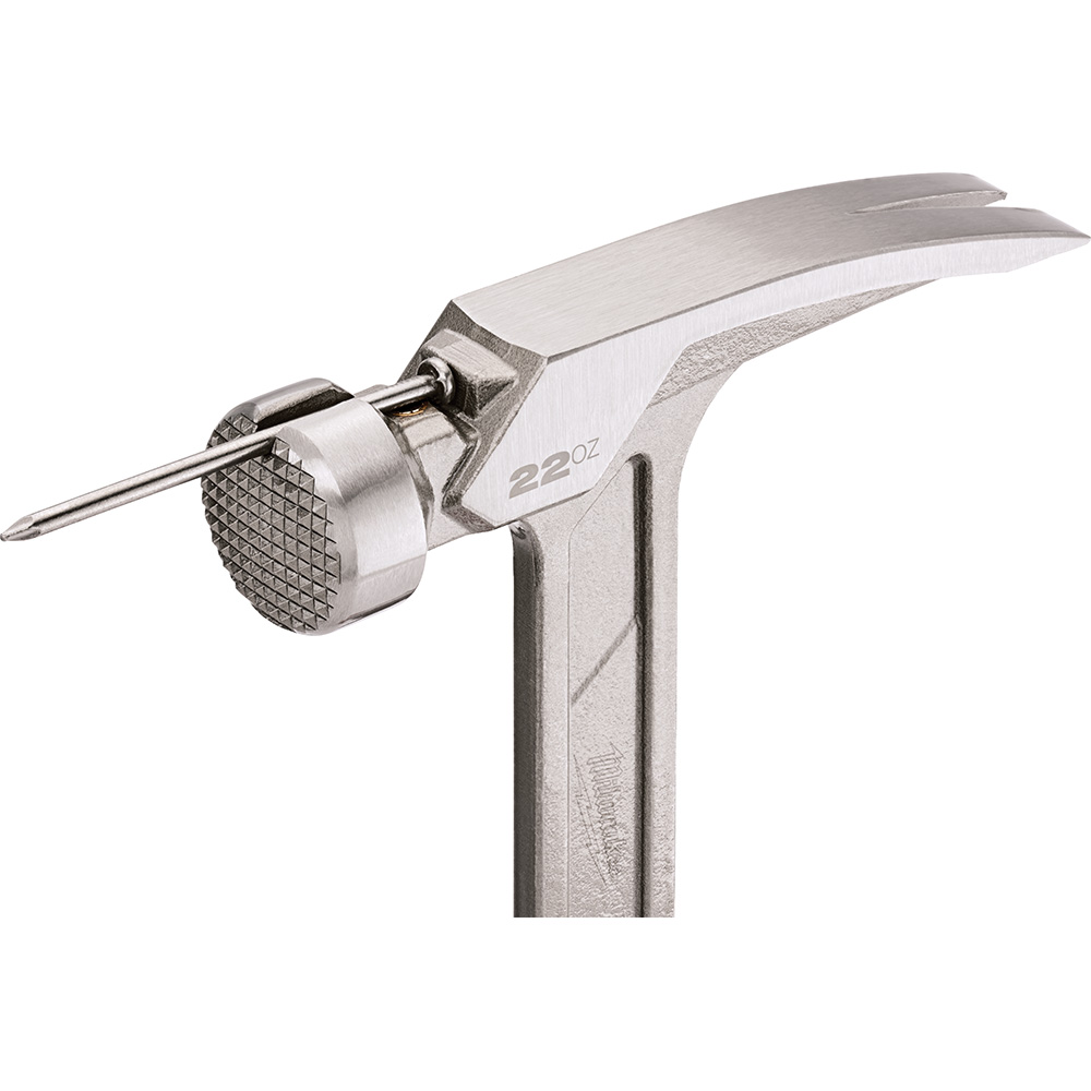 Milwaukee&reg; 48-22-9022 Framing Hammer, 15 in OAL, Milled Face, 22 oz Steel Head, Asymmetrical Anti-Ring Straight Claw