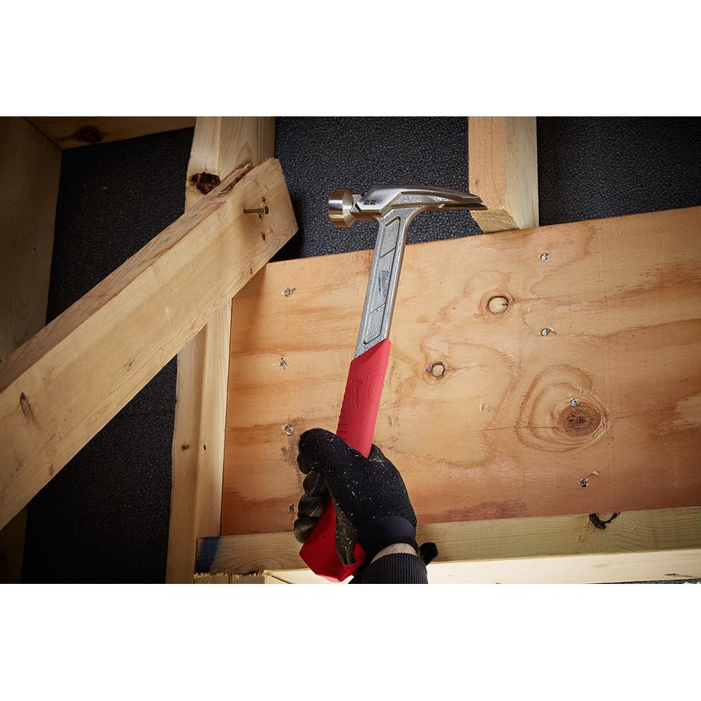 Milwaukee&reg; 48-22-9023 Framing Hammer, 15 in OAL, Smooth Face, 22 oz Steel Head, Asymmetrical Anti-Ring Straight Claw