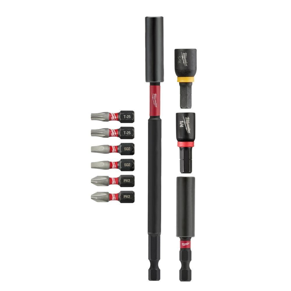 Milwaukee&reg; SHOCKWAVE&trade; 48-32-4513 Impact Duty Driver Bit Set, 10 Pieces, 1/4 in Hex Drive, Alloy Steel