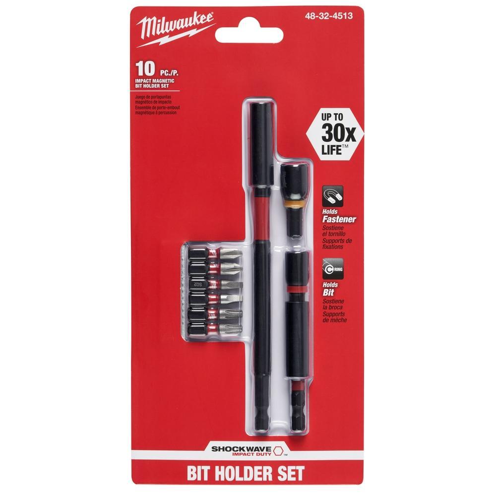 Milwaukee&reg; SHOCKWAVE&trade; 48-32-4513 Impact Duty Driver Bit Set, 10 Pieces, 1/4 in Hex Drive, Alloy Steel