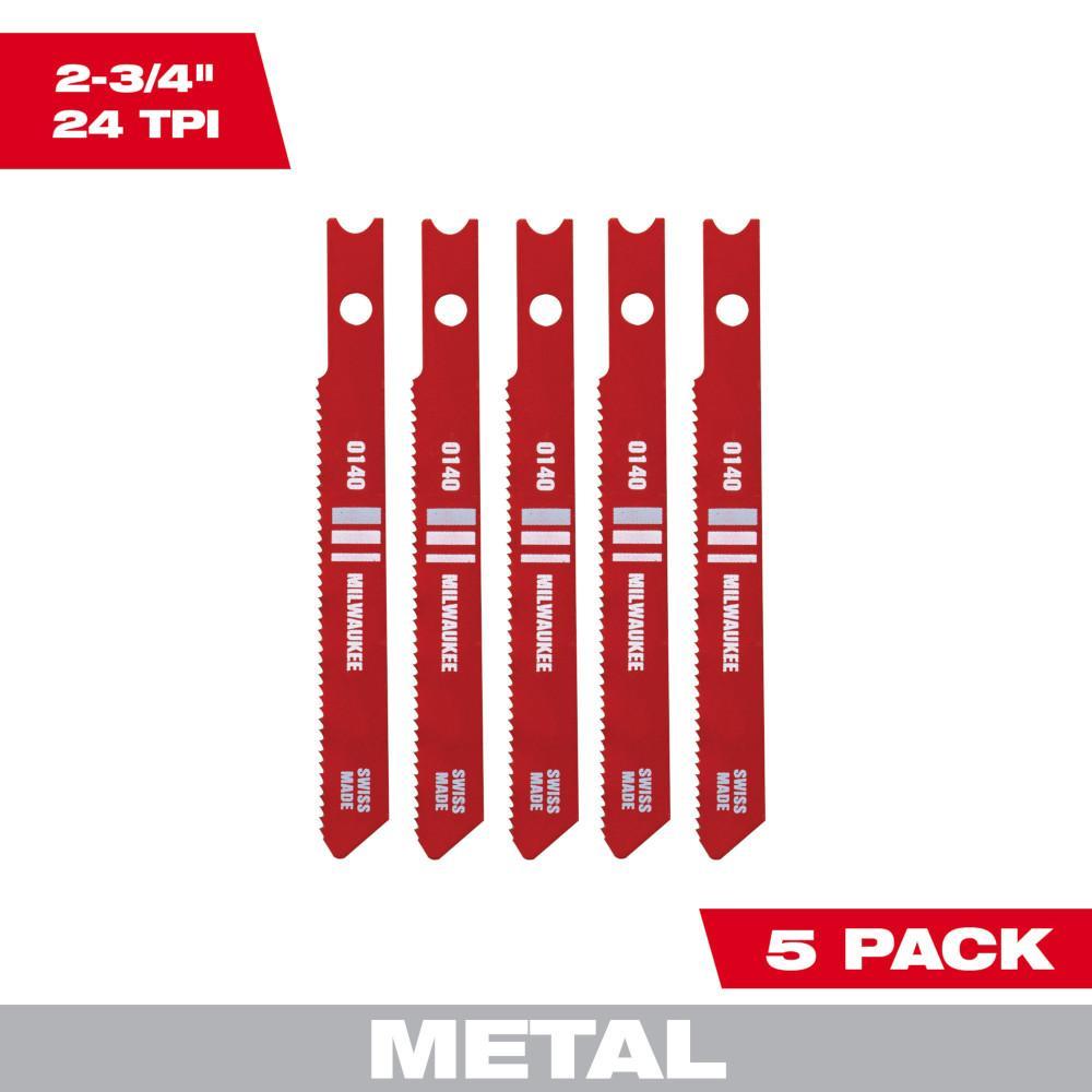 Milwaukee&reg; 48-42-0140 Heavy Duty Jig Saw Blade, 2-3/4 in L x 9/32 in W, 24 TPI, HSS Cutting Edge, HSS Body