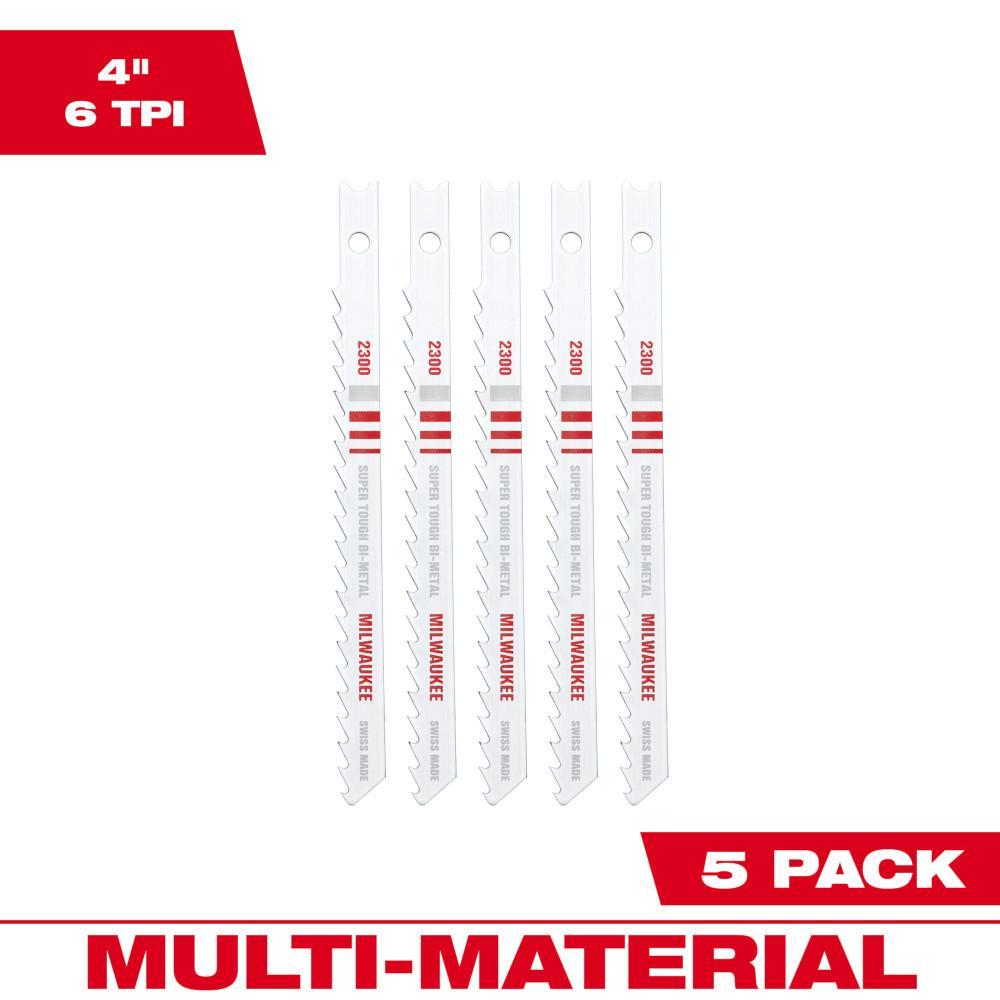 Milwaukee&reg; 48-42-2300 Jig Saw Blade, 4 in L x 9/32 in W, 6 TPI, Bi-Metal Cutting Edge, Bi-Metal Body