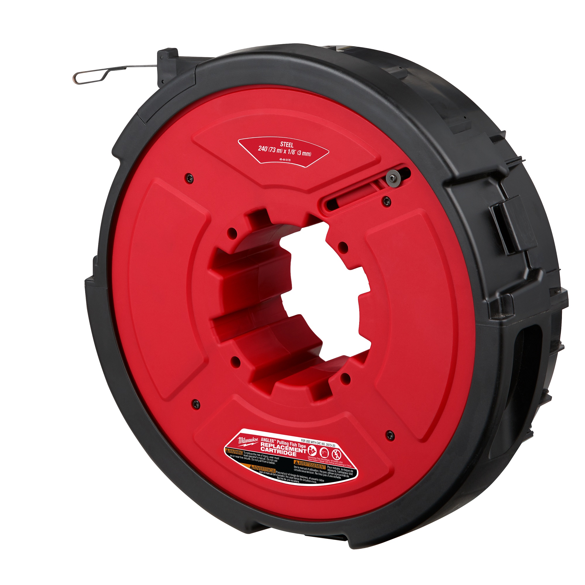 Milwaukee&reg; M18 FUEL&trade; ANGLER&trade; 48-44-5178 Pulling Fish Tape Drum, 1/8 in Tape, 240 ft L Tape, Steel Tape