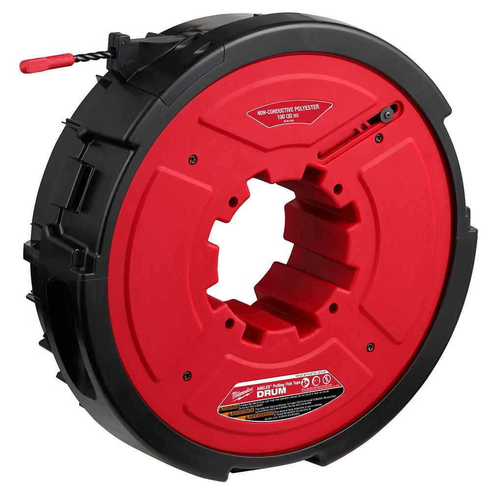 Milwaukee&reg; M18 FUEL&trade; ANGLER&trade; 48-44-5195 Pulling Fish Tape Drum, 100 ft L Tape, Non-Conductive Profile, Polyester Tape
