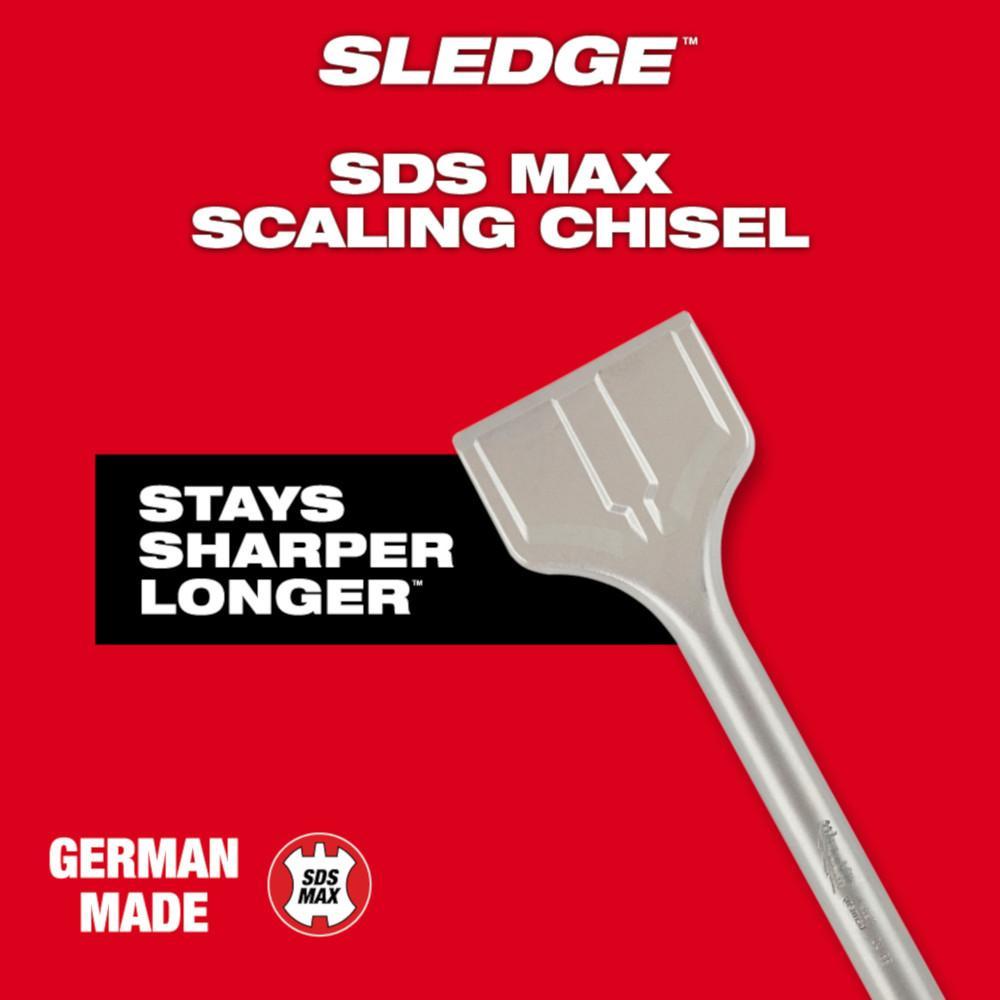 Milwaukee&reg; 48-62-4087 Scaling Chisel, 18 mm SDS-Max Shank, 3 in W Blade, 12 in OAL