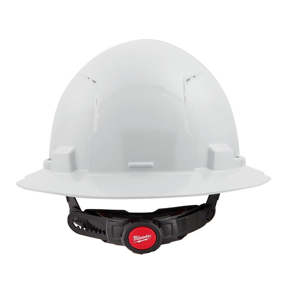 Milwaukee&reg; 48-73-1221 Full Brim Vented Hard Hat, 6-1/2 in Fits Mini Hat, 8-1/2 in Fits Max Hat, HDPE, 6-Point Ratchet Suspension, ANSI Electrical Class Rating: Class C, ANSI Impact Rating: ANSI/ISEA Z89.1 Type I, Quick Adjustment