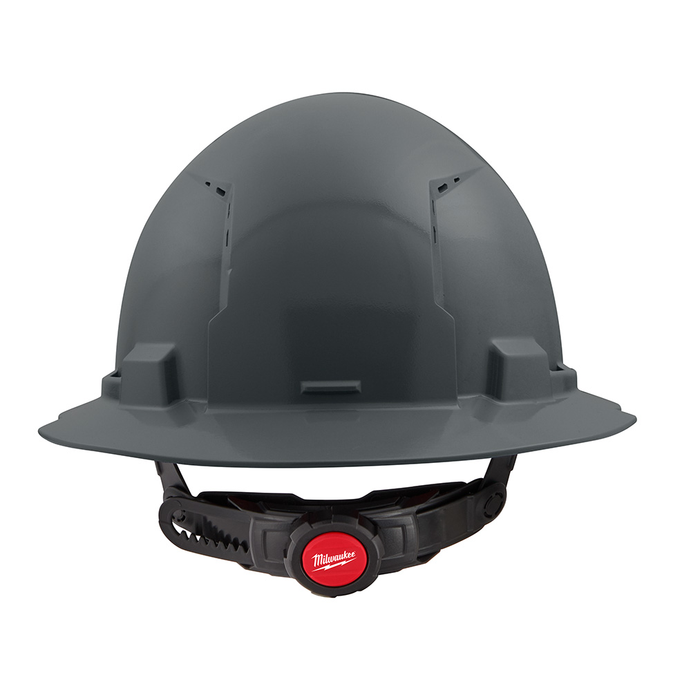 Milwaukee&reg; 48-73-1235 Full Brim Vented Hard Hat, 6-1/2 in Fits Mini Hat, 8-1/2 in Fits Max Hat, HDPE, 6-Point Ratchet Suspension, ANSI Electrical Class Rating: Class C, ANSI Impact Rating: ANSI/ISEA Z89.1 Type I, Quick Adjustment