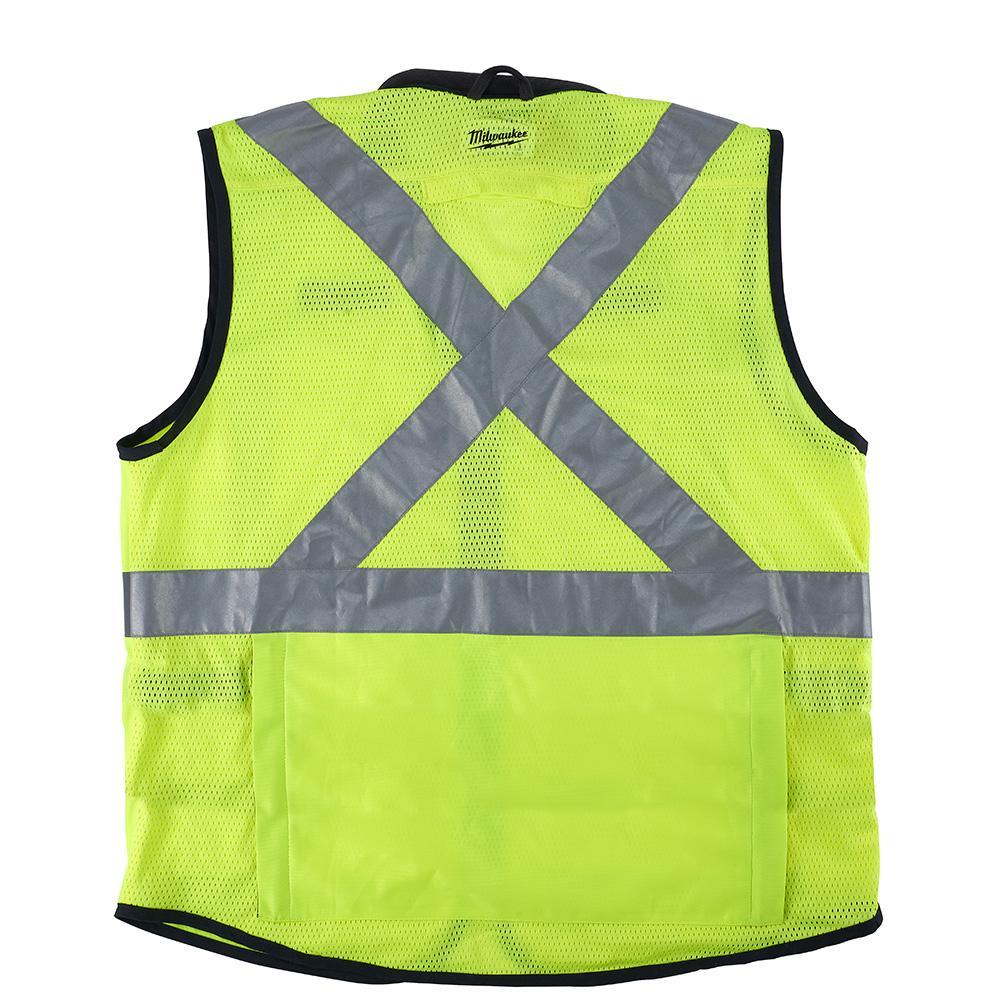 Milwaukee&reg; 48-73-5083 Performance Safety Vest, 2XL/3XL, Hi-Viz Yellow, Polyester, Hook and Loop/Zipper Closure, 15 Pockets, ANSI Class: Class 2, ANSI/ISEA 107-15 Type R