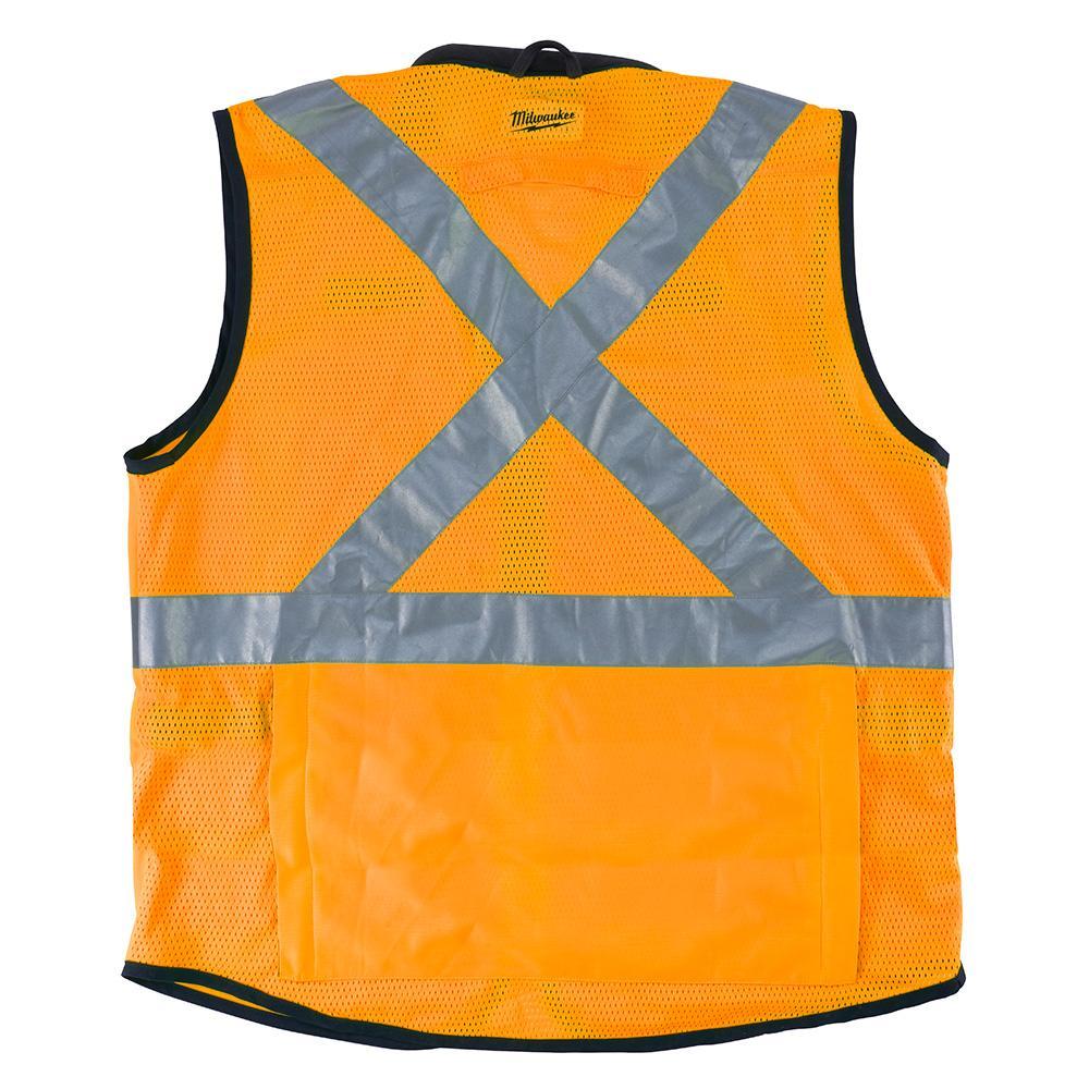Milwaukee&reg; 48-73-5093 Performance Safety Vest, 2XL/3XL, Hi-Viz Orange, Polyester, Hook and Loop/Zipper Closure, 15 Pockets, ANSI Class: Class 2, ANSI/ISEA 107-15 Type R