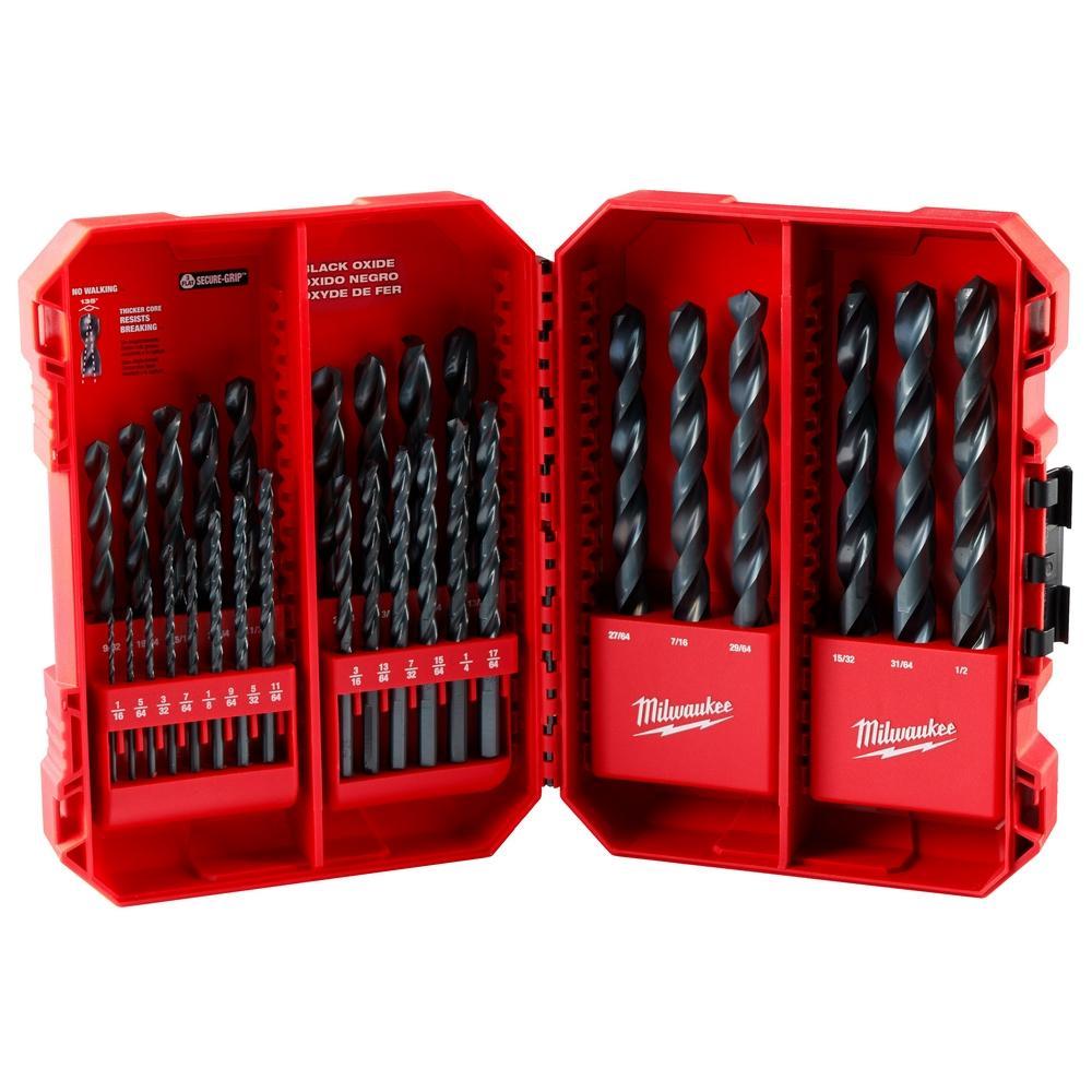 Chicago-Latrobe® 69881 150L Jobber Length Drill Set, 1/16 in Min Drill Bit, 1/2 in Max Drill Bit, 118 deg Drill Point Angle, 15 Pieces, HSS, Bright