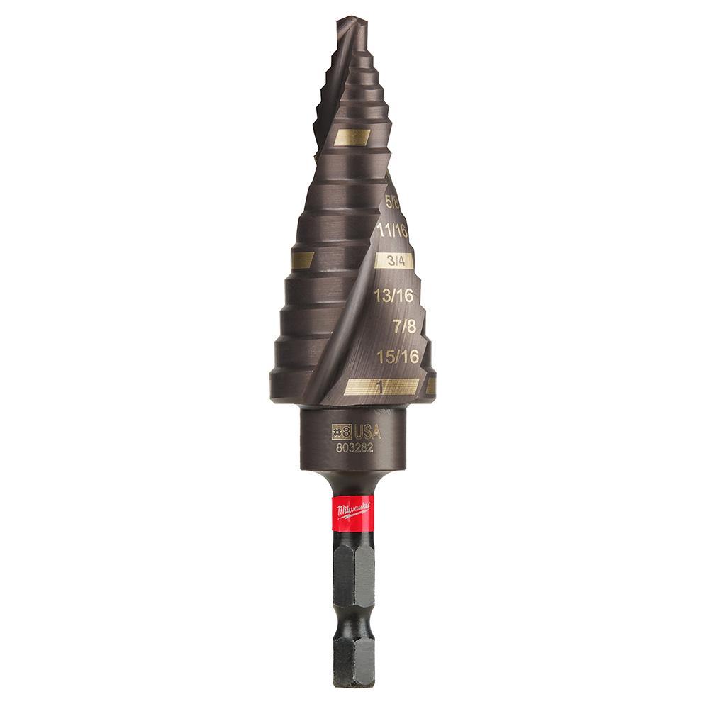 Irwin&reg; Unibit&reg; 10235 Step Drill Bit, 1/4 in Dia Min Hole, 1-3/8 in Dia Max Hole, 10 Steps, HSS, 10 Hole Sizes, 7/16 in Shank
