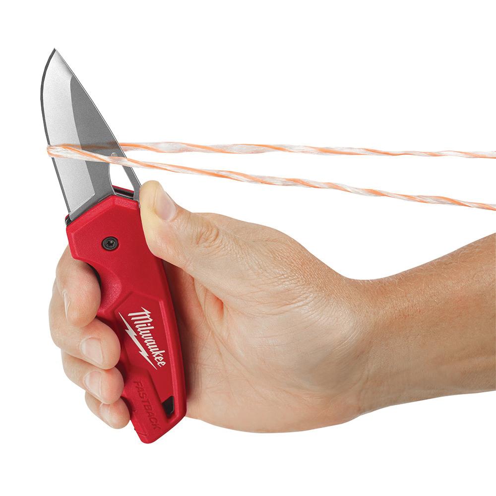 Milwaukee&reg; 48-22-1521 Compact Sharpenable Folding Knife, Stainless Steel Straight Edge Blade, 2-1/4 in L Blade, Thumb Hole Opening