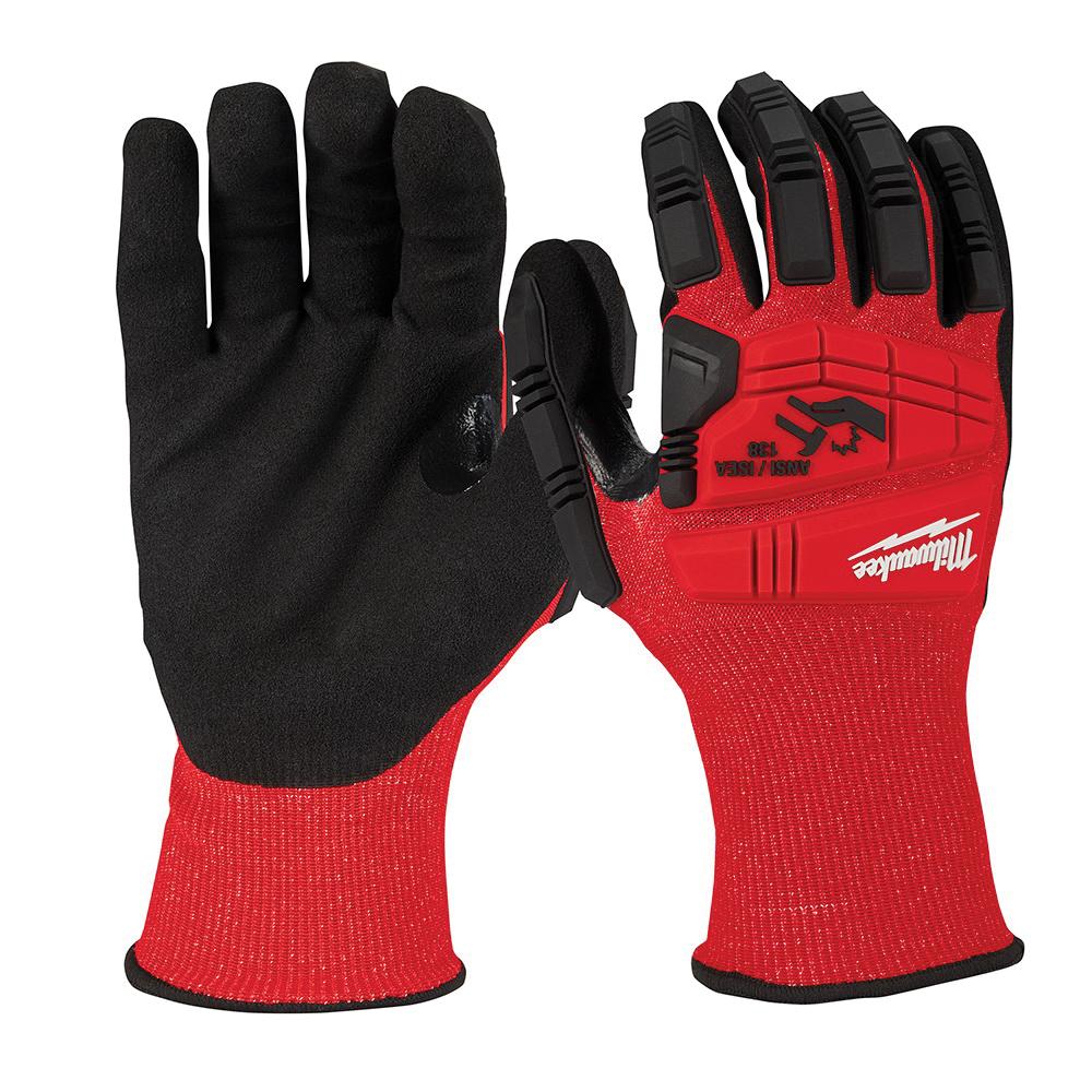 Milwaukee® 48-22-8972 High Visibility Work Gloves, L, PVC, Elastic Knit Cuff, ANSI Cut-Resistance Level: 3
