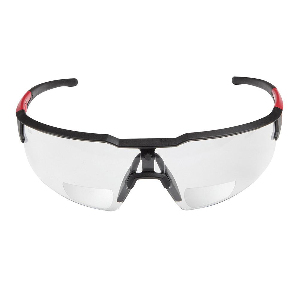 Milwaukee® 48-73-2202 Magnified Safety Glasses, Anti-Scratch, Clear Lens, Black, Plastic Frame, Polycarbonate Lens, ANSI Z87.1+/CSA Z94.3/OSHA Standard