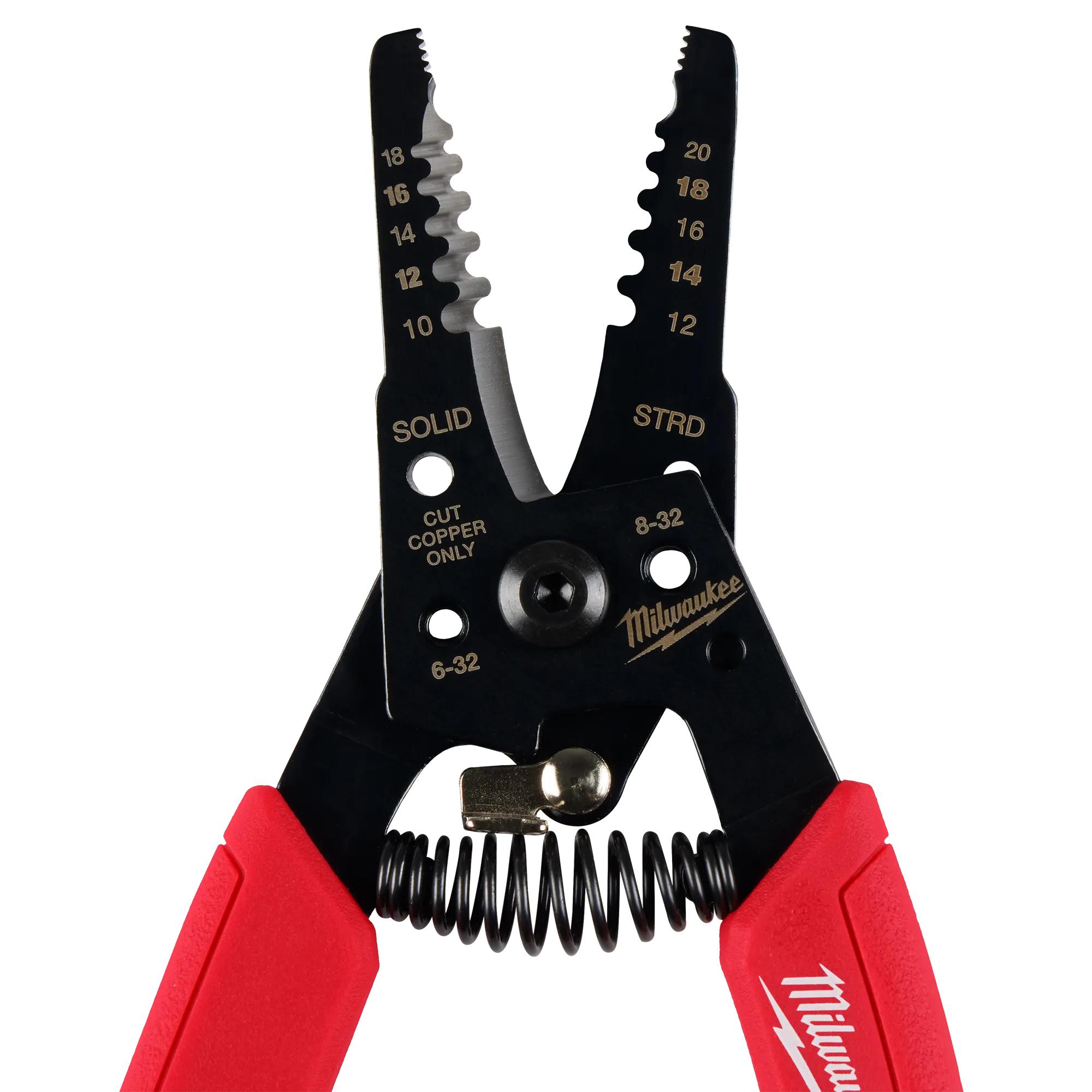 Greenlee&reg; 1956-SS Manual Fixed Hole Pro Wire Stripper With Spring and Lock, 14 to 6 AWG Solid, 16 to 8 AWG Stranded Cable/Wire