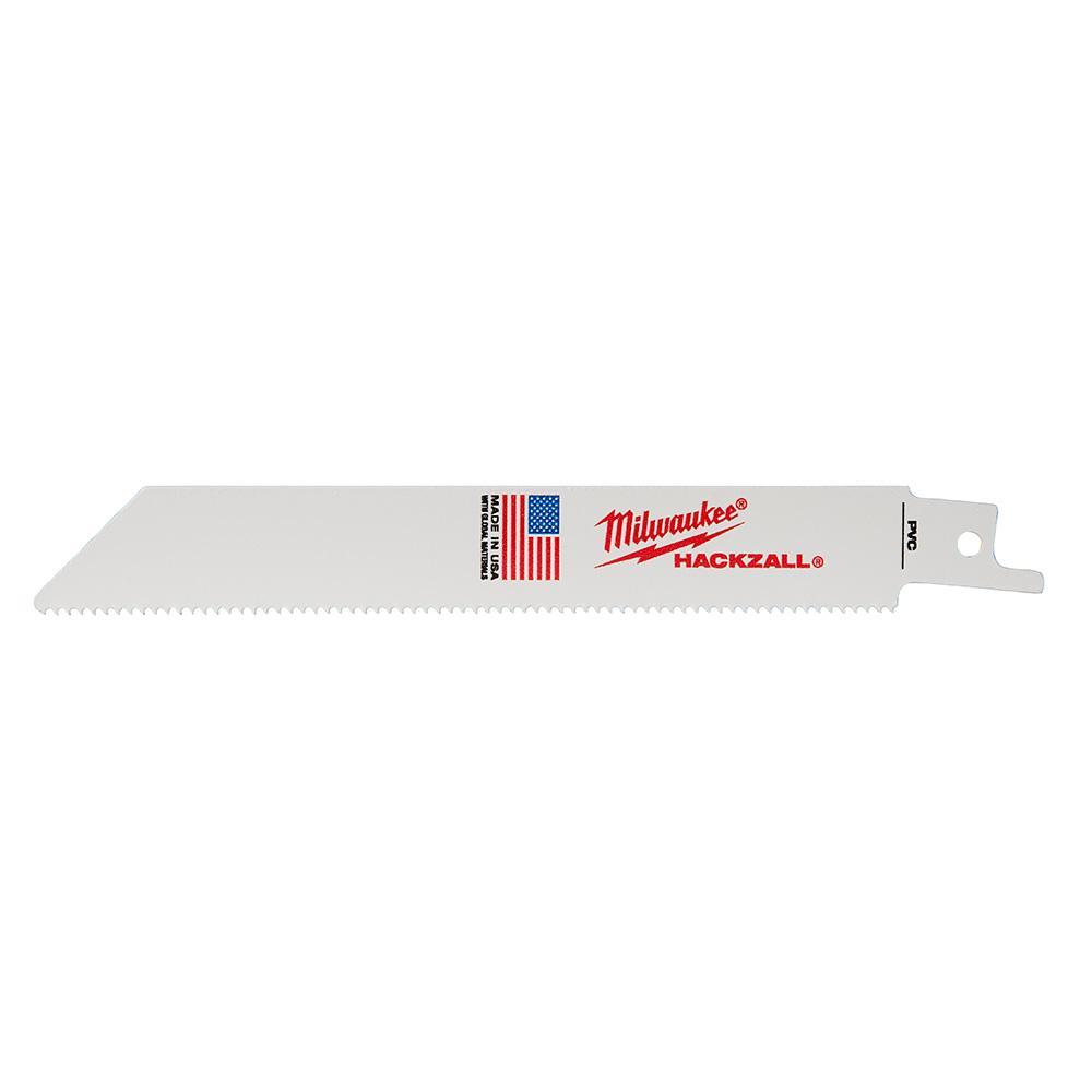Milwaukee&reg; 49-00-5614 Straight Back Thin Kerf Reciprocating Saw Blade, 6 in L x 3/4 in W, 14 TPI, Bi-Metal Body, Universal/Toothed Edge Tang