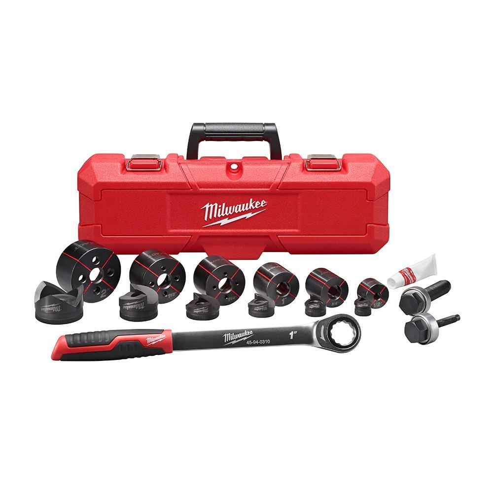 Milwaukee&reg; M18&trade; Exact&trade; 49-16-2694 Knockout Punch Set, 10 ga Mild Steel Capacity, 1/2 to 2 in Conduit/Pipe, Mild Steel