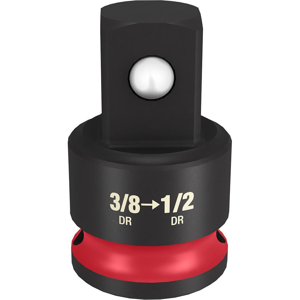 Milwaukee&reg; SHOCKWAVE&trade; Impact Duty&trade; 49-66-6723 Dual Hole Socket Adapter, Black Oxide, 3/8 in Male Drive, 1/2 in Female Drive, ASME Specified, Steel