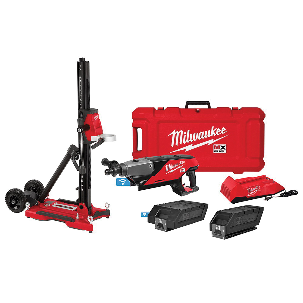 Milwaukee&reg; MX FUEL&trade; MXF301-2CXS Handheld Core Drill Kit With Stand, 1-1/4 to 7 in Chuck, 790/1550 rpm No-Load, Li-Ion Battery