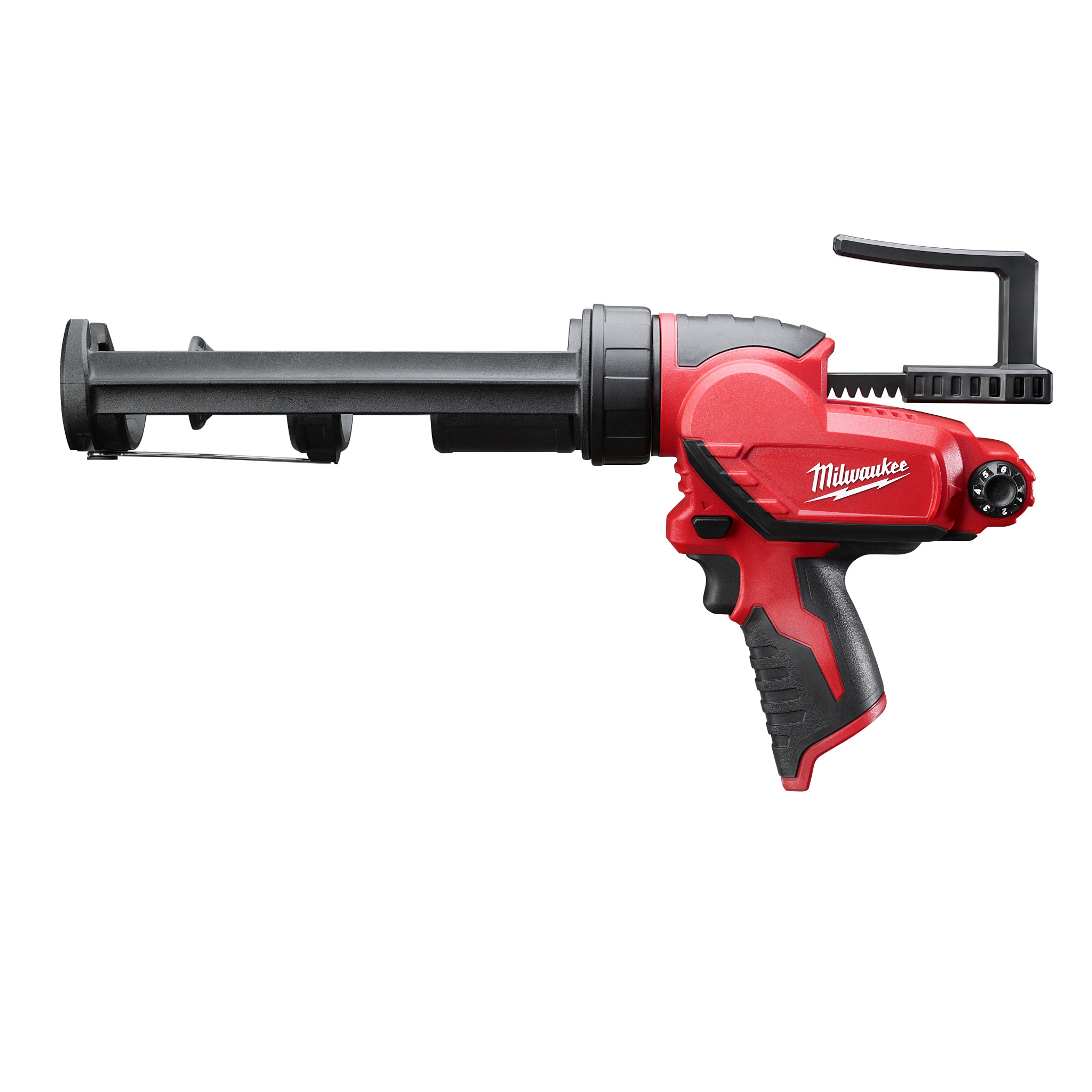 Milwaukee&reg; M12&trade; 2441-20 Cordless Caulk and Adhesive Gun, 10 oz Container, Black/Red