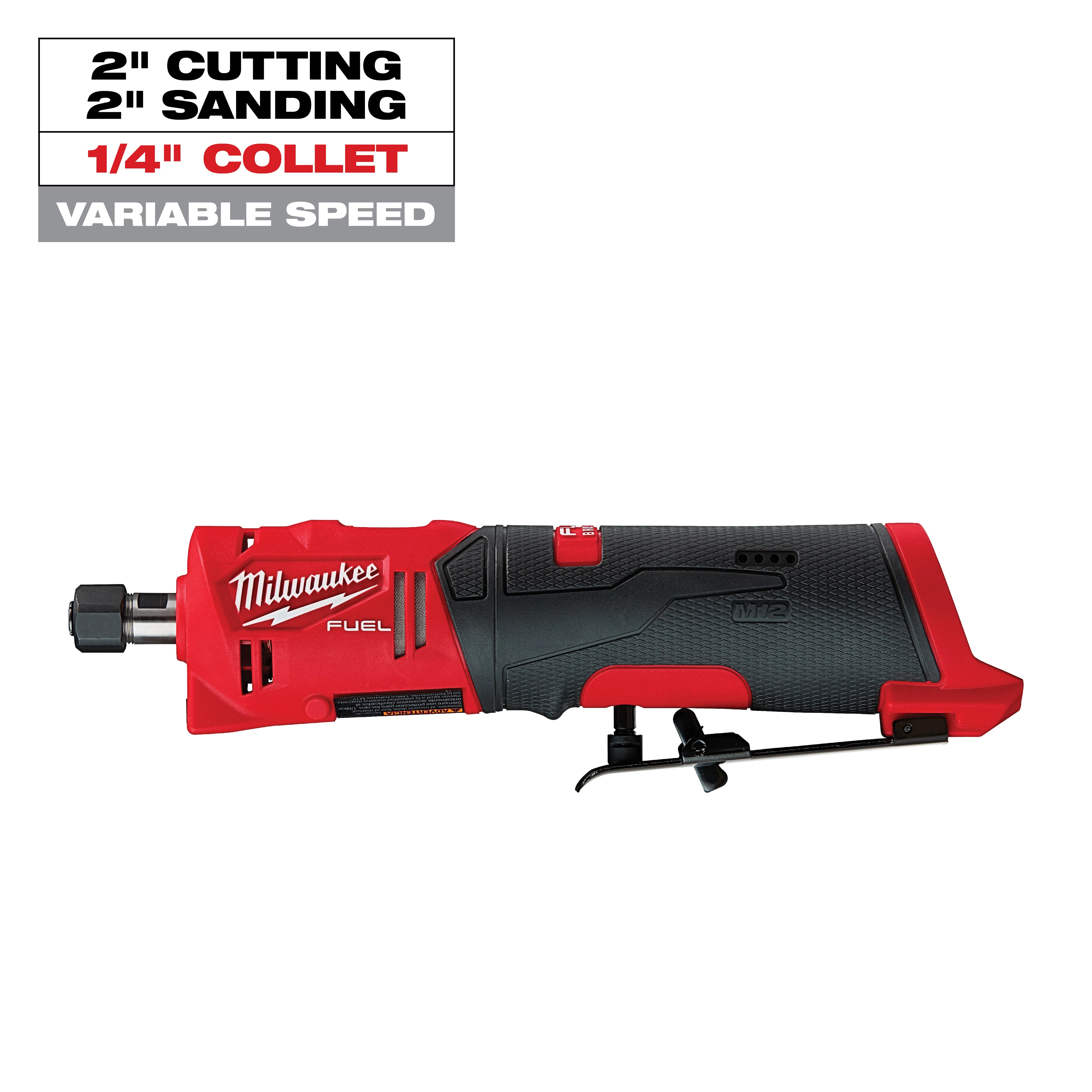 Milwaukee&reg; M12 FUEL&trade; 2486-20 Cordless Die Grinder, 12 V, Li-Ion Battery, Black/Red