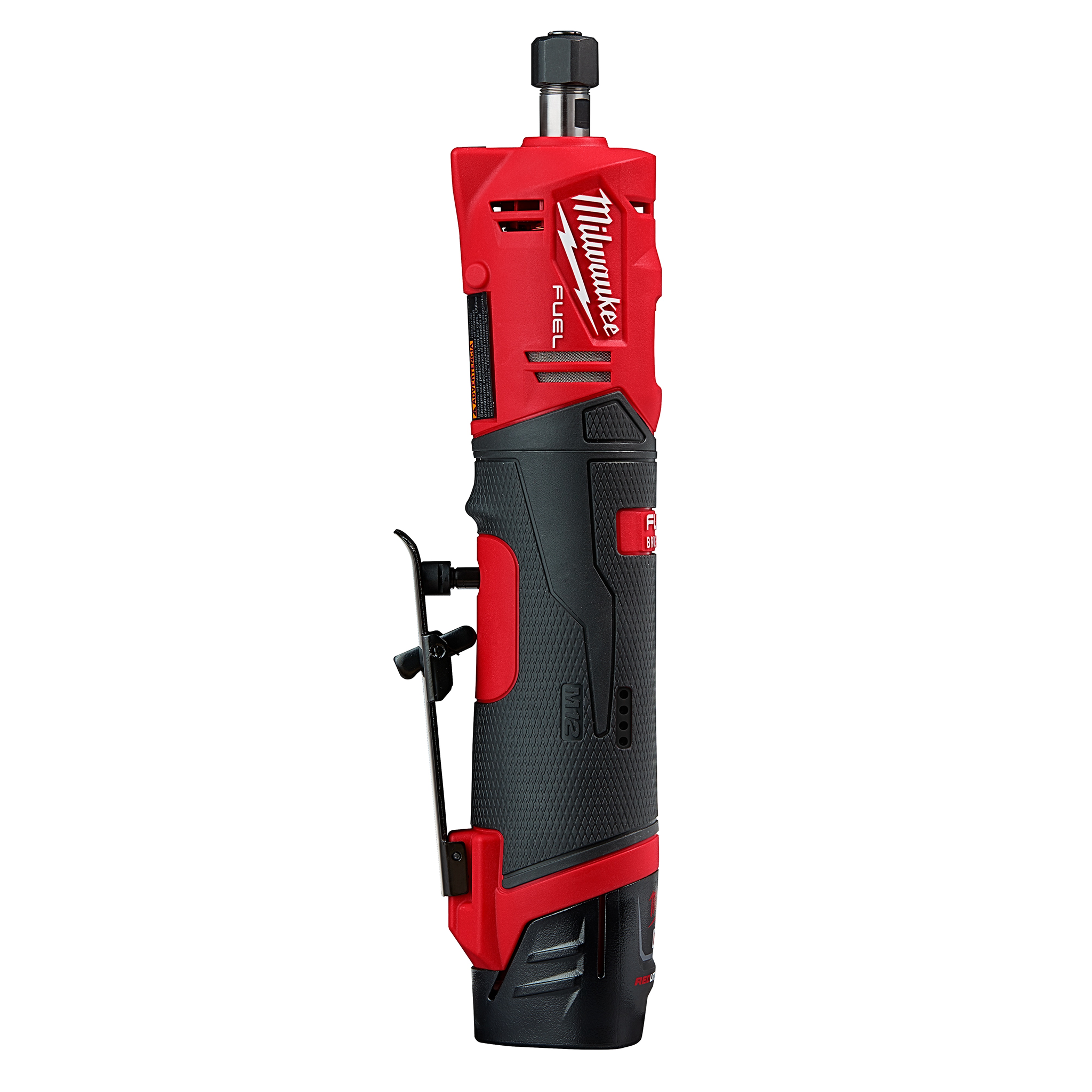 Milwaukee&reg; M12 FUEL&trade; 2486-22 Cordless Die Grinder, 12 V, 2 Ah Li-Ion Battery, Black/Red